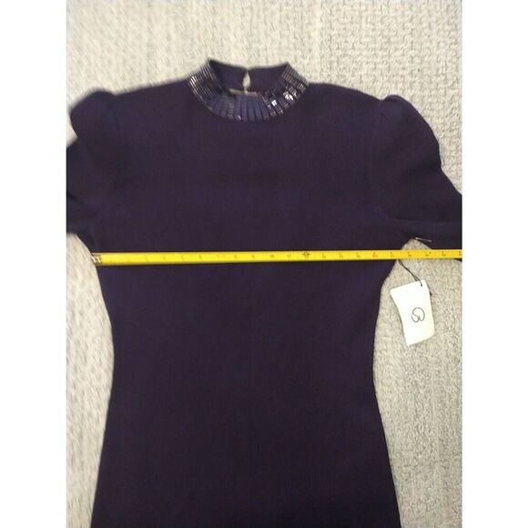 St John Wool & Linen Open Back Puff Sleeve  dress Purple Sz 4  Boho Vintage Y2k - Picture 12 of 15